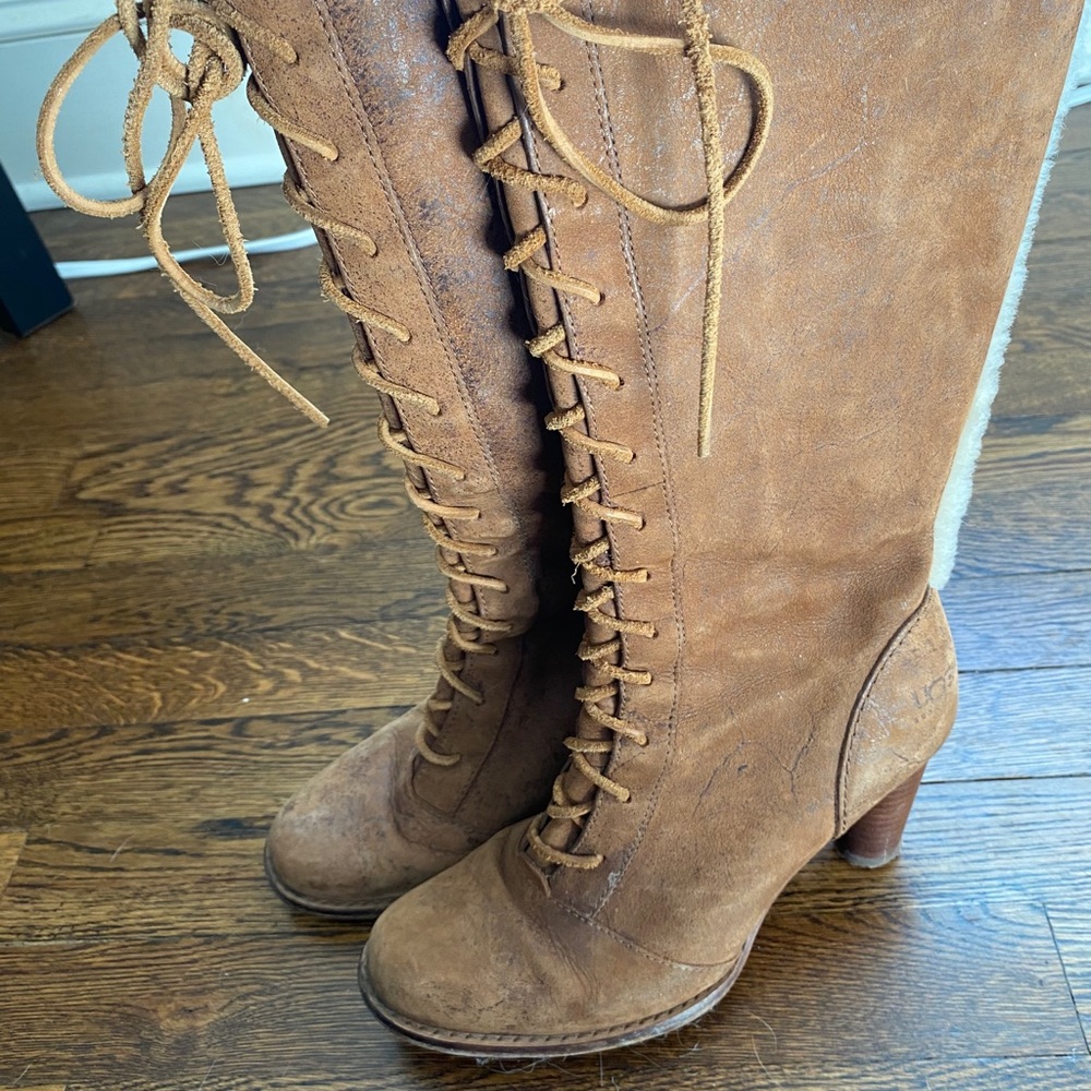 UGG leather heels (side zipper) sz8/39